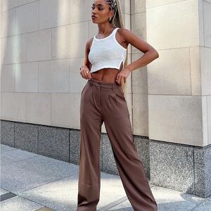 Princess Polly Archer Pants Brown Lower Impact